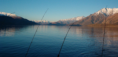 Fishing on beautiful Lake Wakatipu with Stu Dever Charters